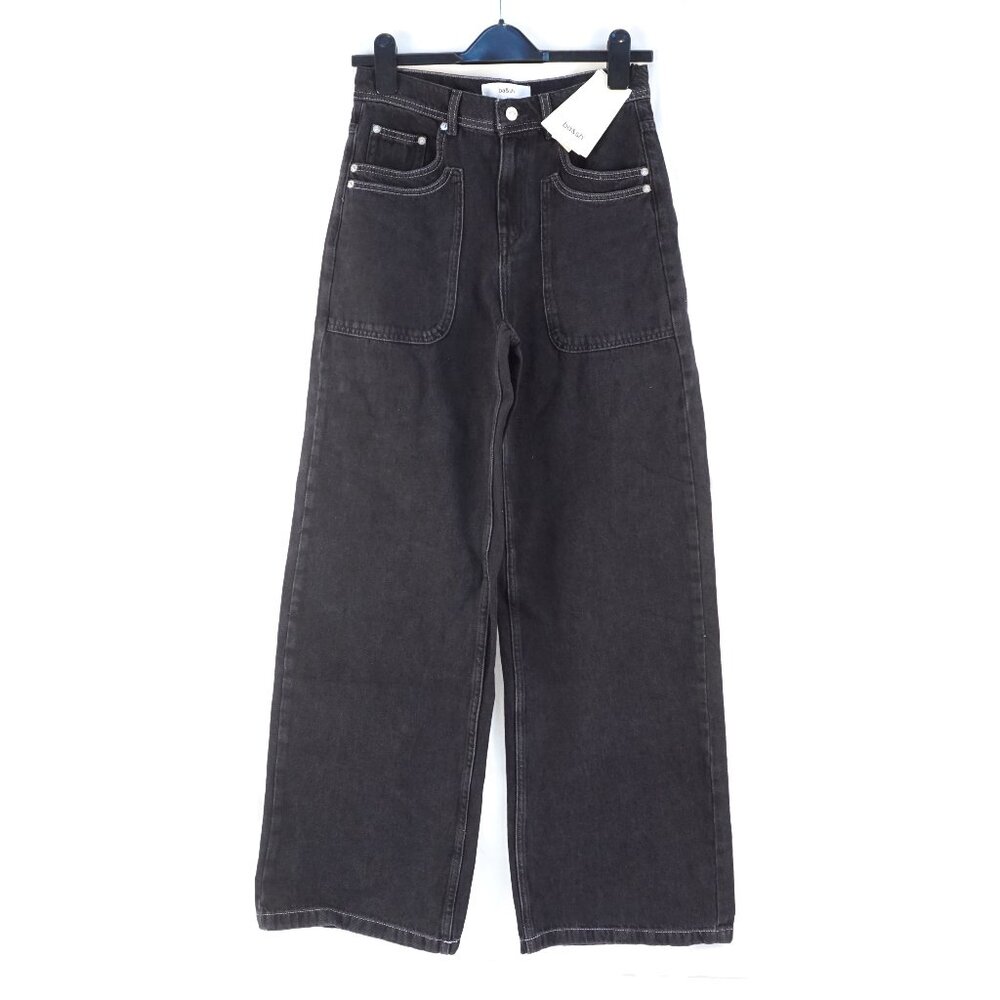 ba&sh Noel Mid-Rise Straight Leg Jeans In Gray/Carbon Women's Size US 2 (NWT)